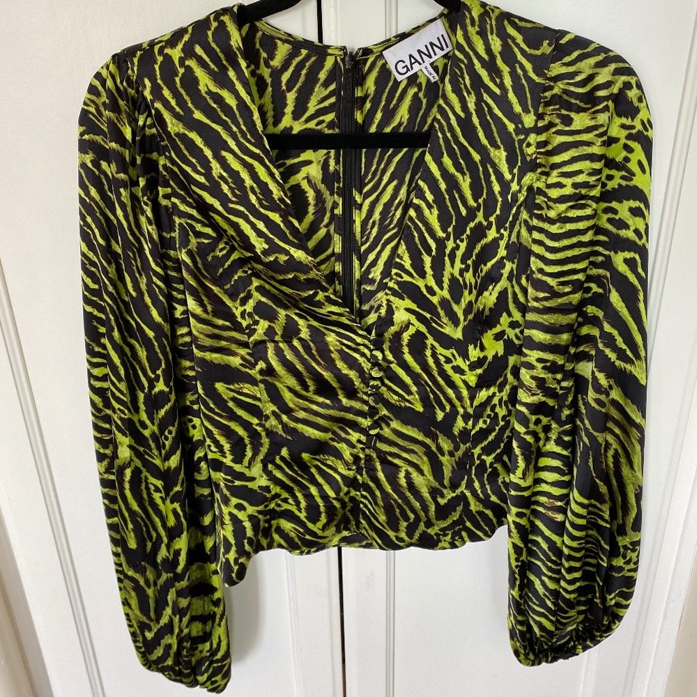 GANNI PRINT BLOUSE